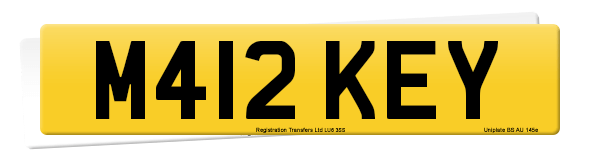 Registration number M412 KEY